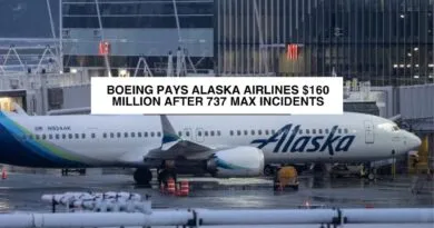 Boeing pays Alaska Airlines $160 million after 737 Max incidents